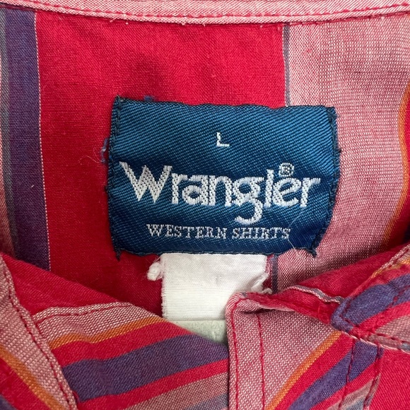 Vintage Wrangler Button-Up Short Sleeve Shirt - Size L - Picture 2 of 3